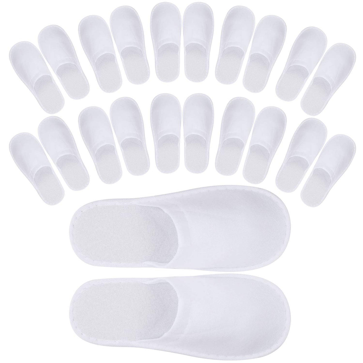 Tbestmax 24 Pairs Disposable Closed-Toe Spa Slippers
