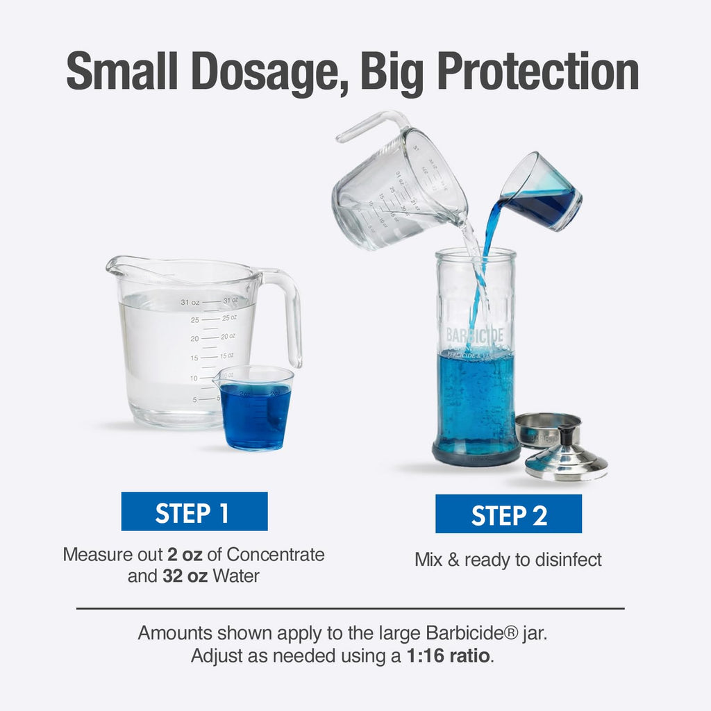 BARBICIDE Disinfecting Jar - Glass Immersion Container with Stainless Steel Tray