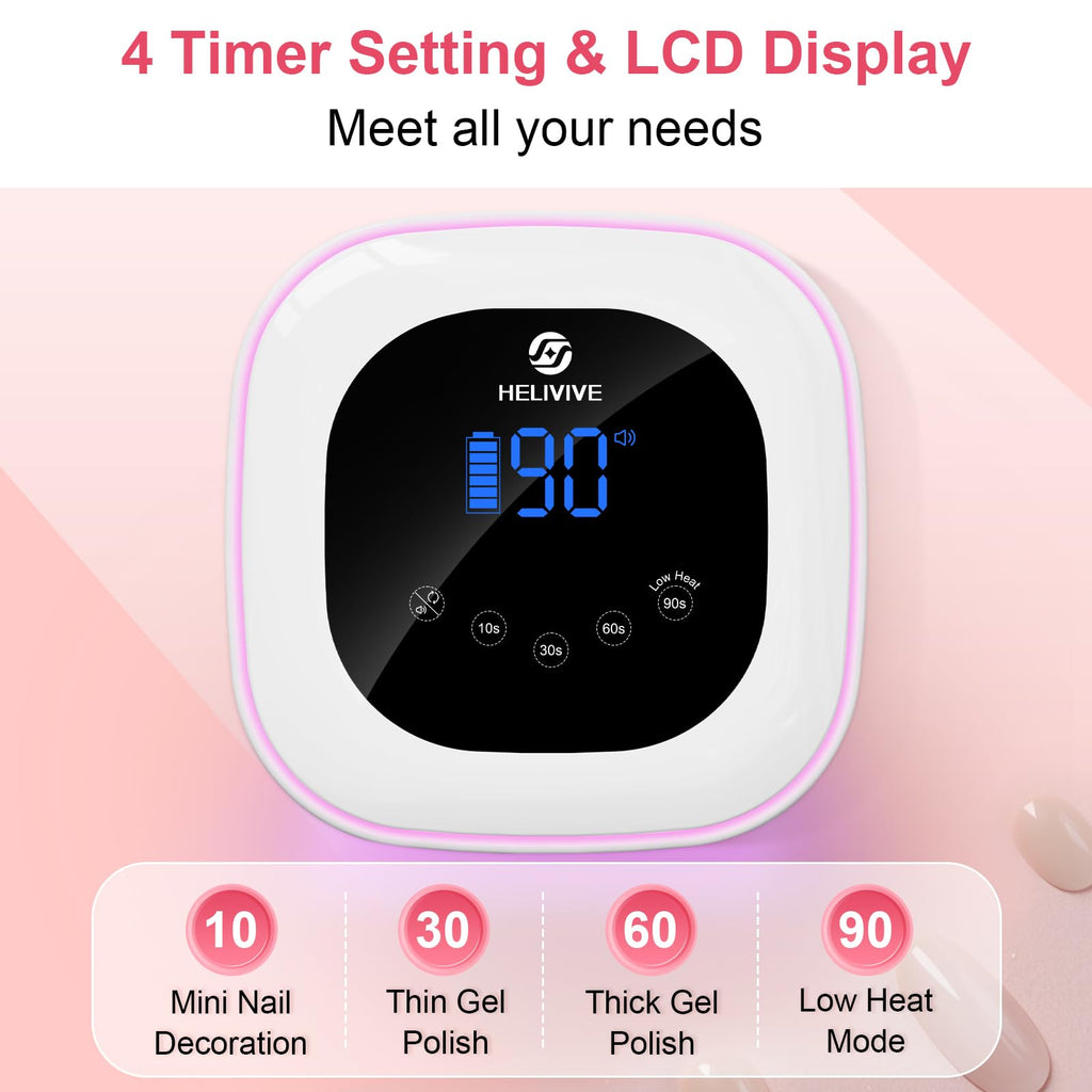 Cordless 80W UV LED Nail Lamp, Rechargeable Gel Nail Dryer