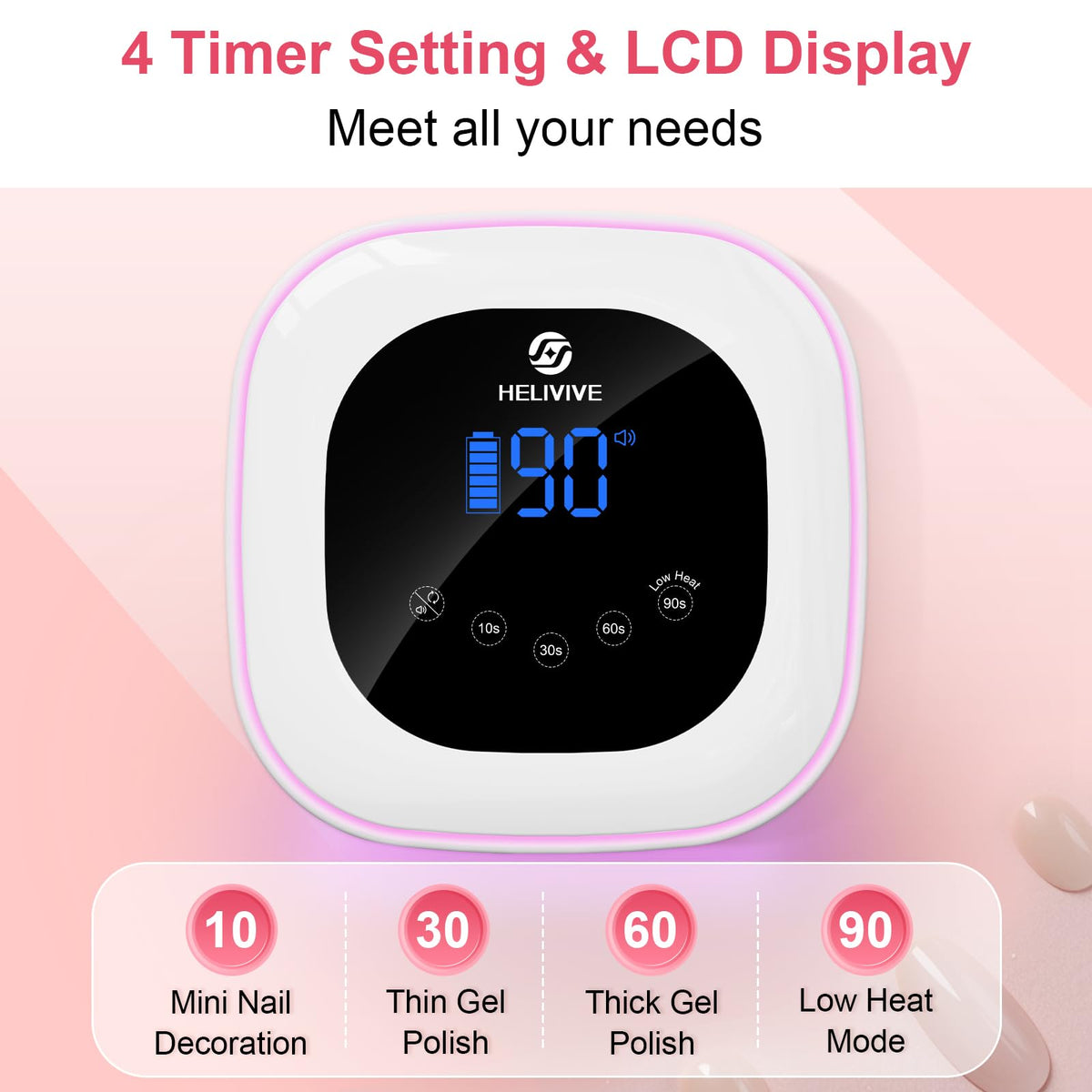 Cordless 80W UV LED Nail Lamp, Rechargeable Gel Nail Dryer