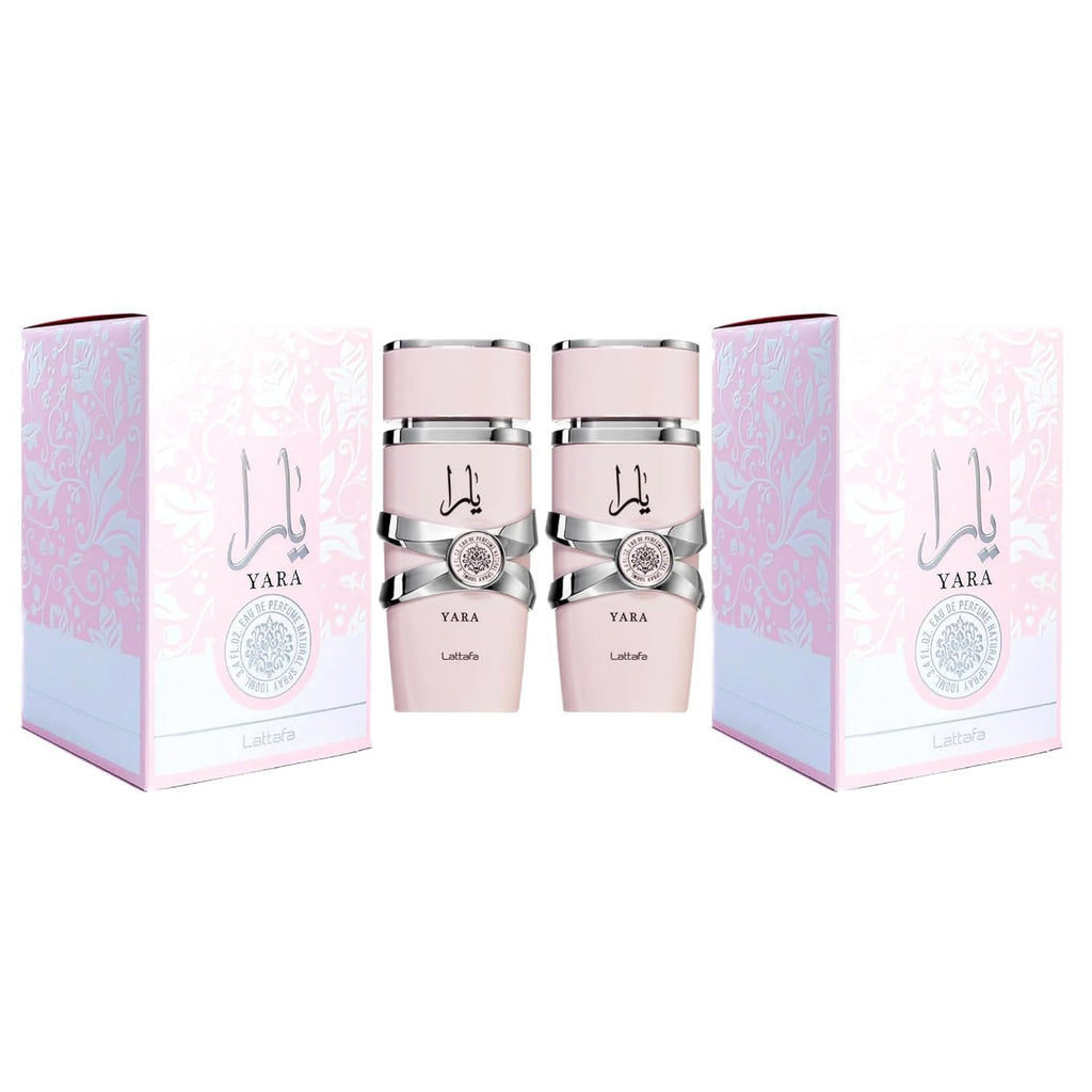 Lattafa Yara Amber Vanilla Eau de Parfum for Women, 3.4 oz Pack of 2