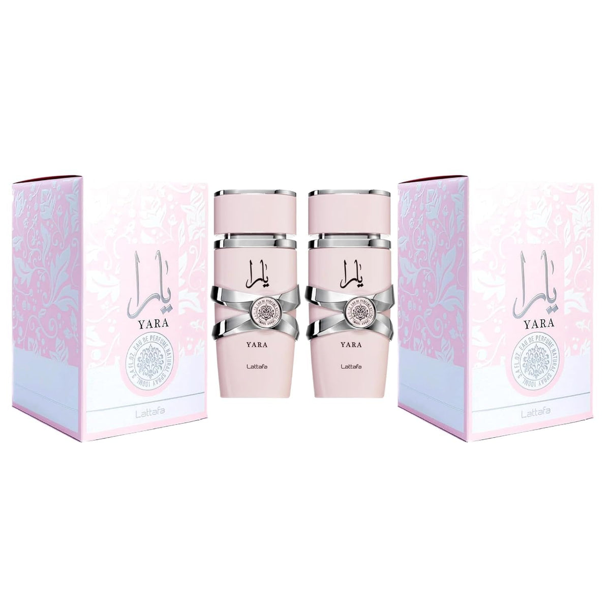 Lattafa Yara Amber Vanilla Eau de Parfum for Women, 3.4 oz Pack of 2