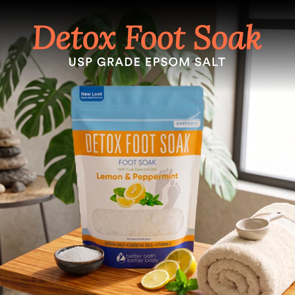 Detox Foot Soak Salts with Epsom Salt, Vitamin C and Essential Oils