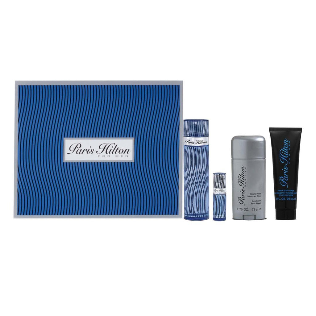 Paris Hilton Eau de Toilette Cologne for Men 4-Piece Gift Set