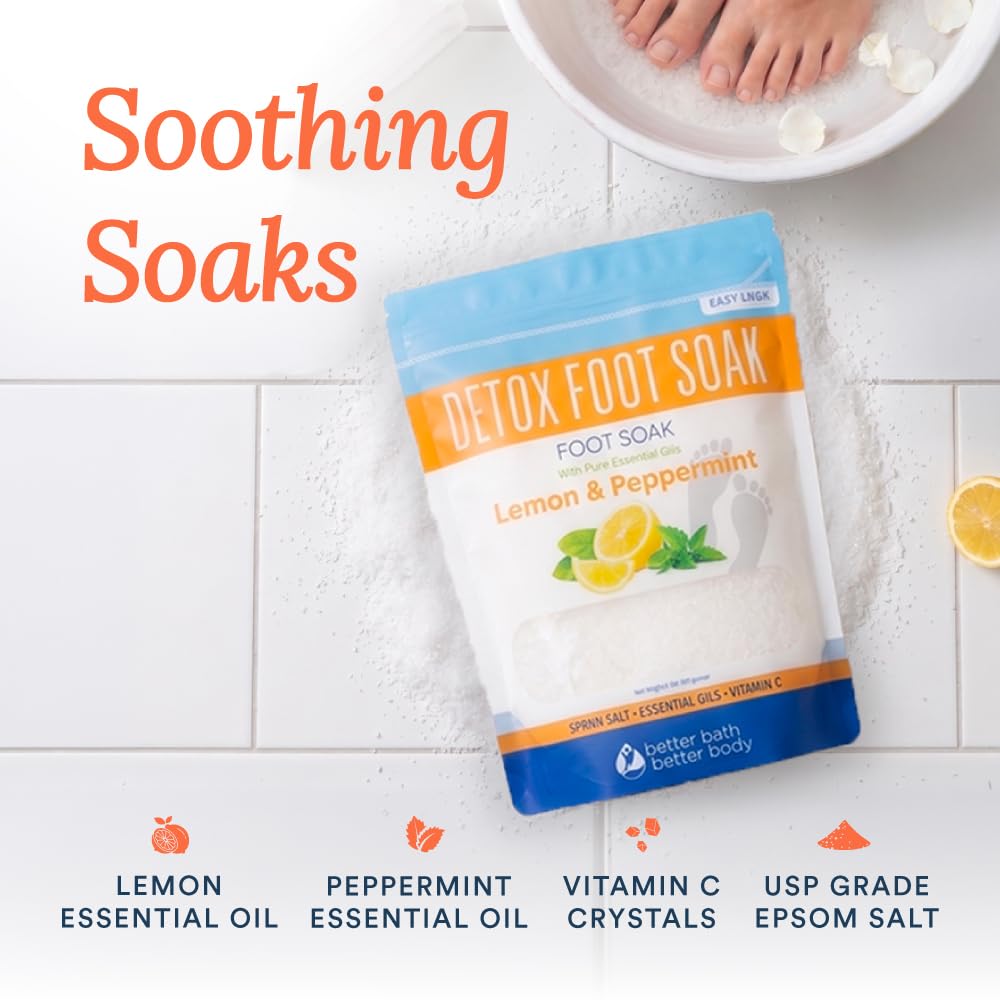 Detox Foot Soak Salts with Epsom Salt, Vitamin C and Essential Oils