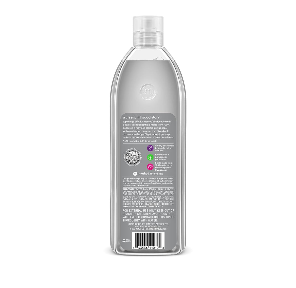 Method Foaming Hand Soap Refill, Vetiver + Amber, 28 Fl Oz