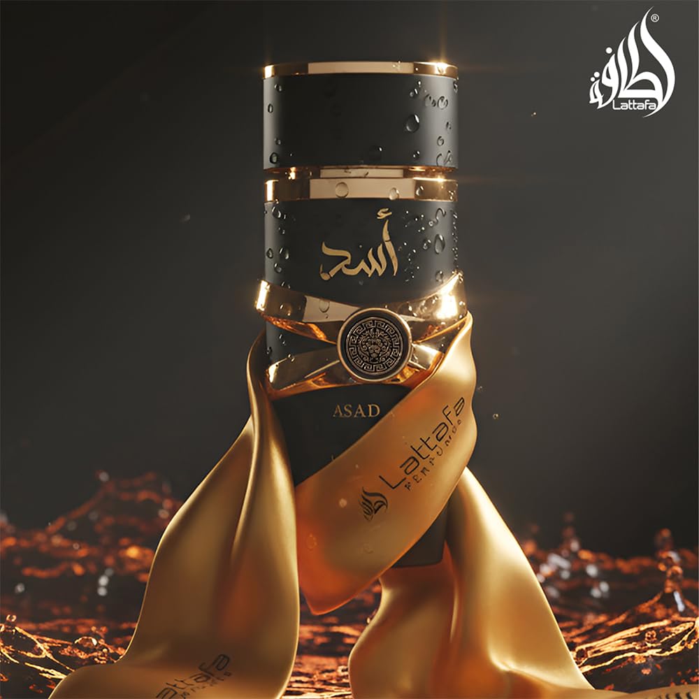 Lattafa Asad Eau de Parfum Spray, Oud and Musk Fragrance, 100 ml