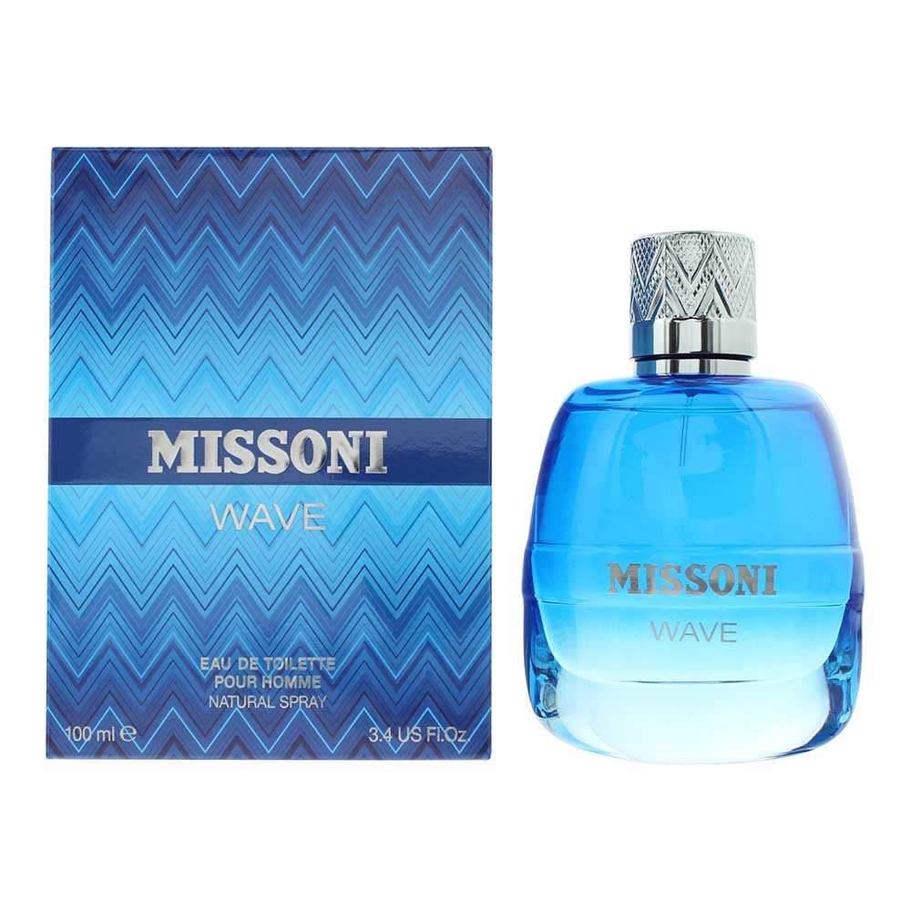 Missoni Wave Men Eau de Toilette Spray, Citrus Aromatic Fragrance, 3.4 Fl Oz