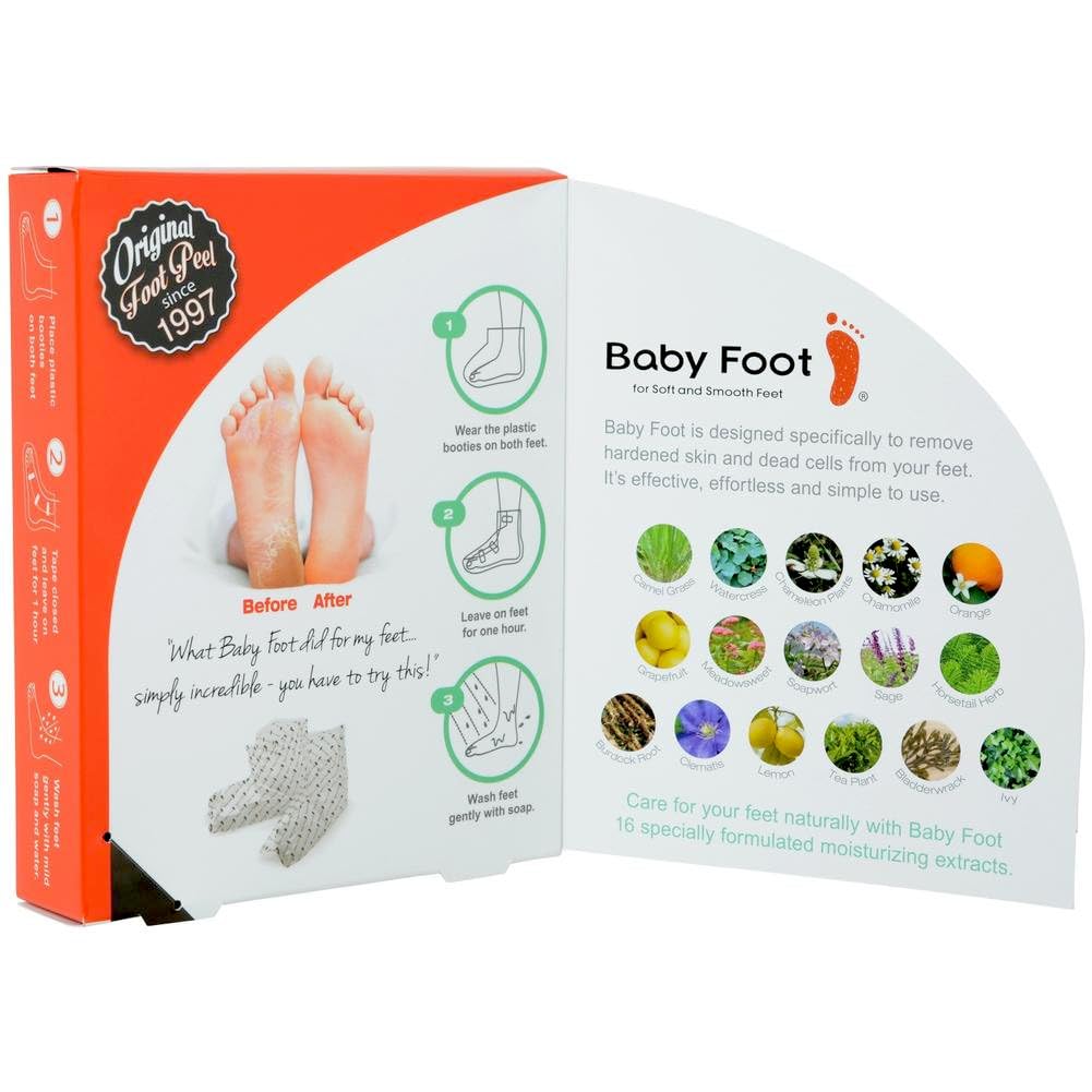 Baby Foot Original Foot Peel Exfoliator for Men, Mint Scented Pair