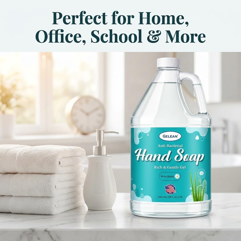 Liquid Gel Hand Soap with Aloe Vera, pH Balanced, 128 Fl Oz Refill Jug