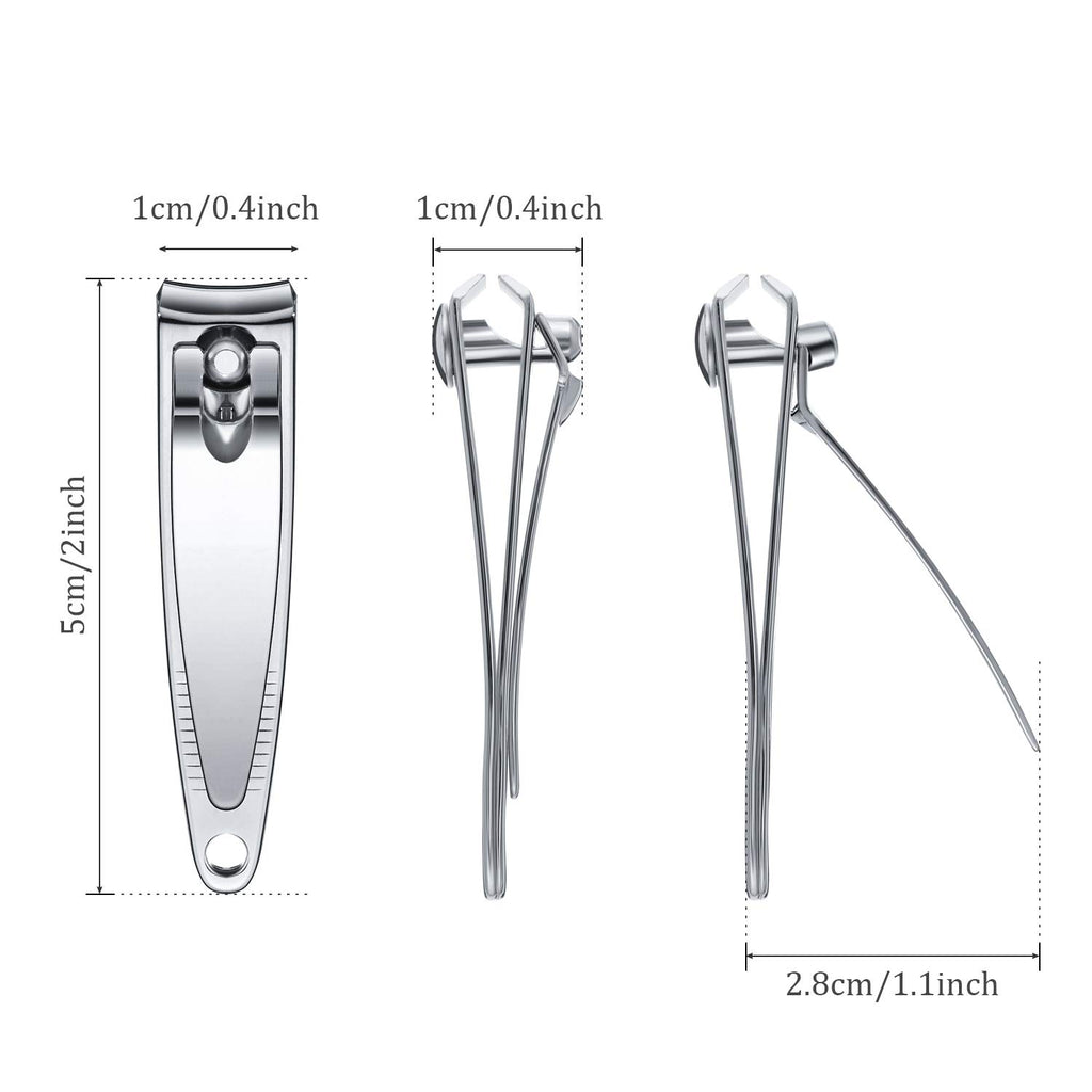 Mudder Silver Stainless Steel Nail Clippers, Mini Portable Fingernail and Toenail Trimmers