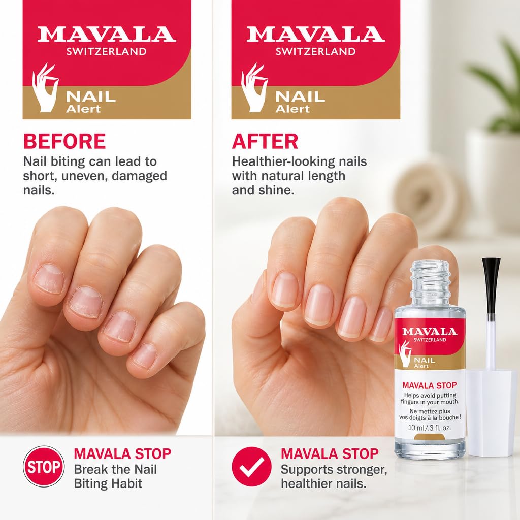 Mavala Stop Deterrent Nail Polish Treatment, Bitter Taste, 0.3 Fl Oz