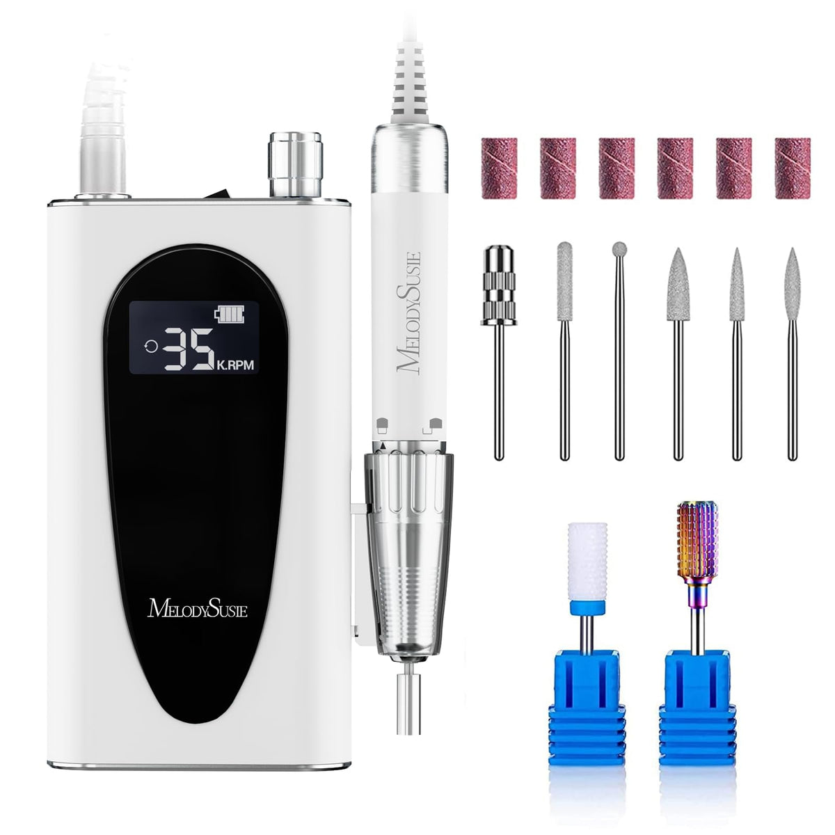 MelodySusie MM400C Clip-On Cordless Nail Drill, 35,000 RPM
