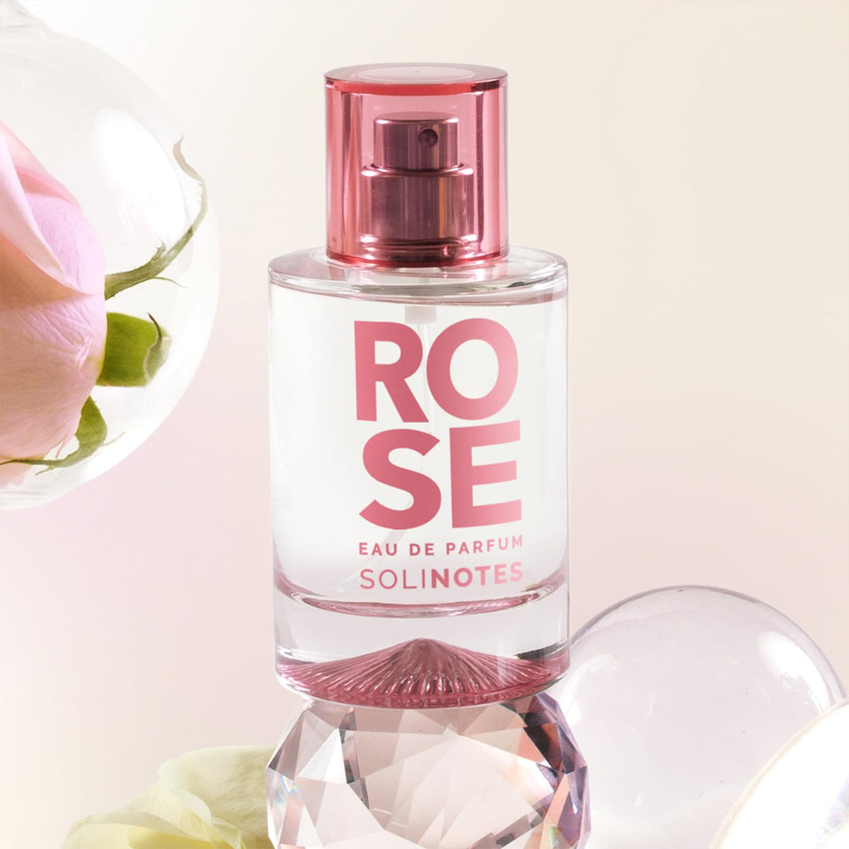 Solinotes Rose Eau de Parfum with Peony, Musk, Rose & Magnolia, 1.69 Fl Oz