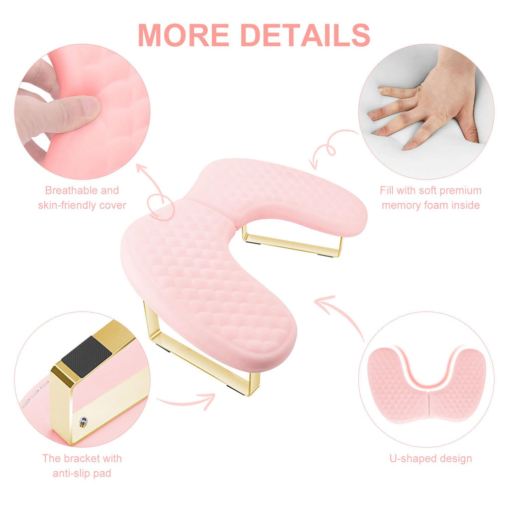 Pink Nail Tech Hand Rest, Memory Foam Manicure Arm Rest Cushion