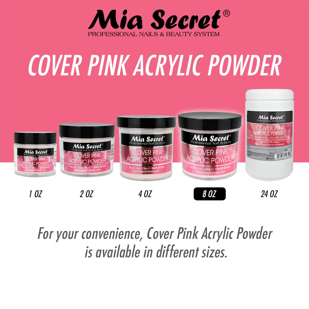Mia Secret Cover Pink Acrylic Powder 8 oz Professional Nail System