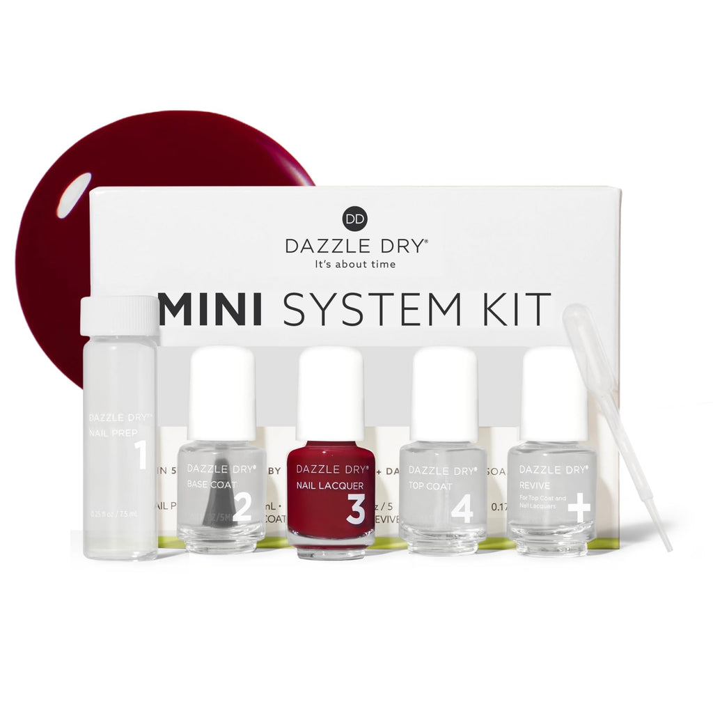 Dazzle Dry Mini Nail Kit – 4-Step Nail System, 5-Piece Set