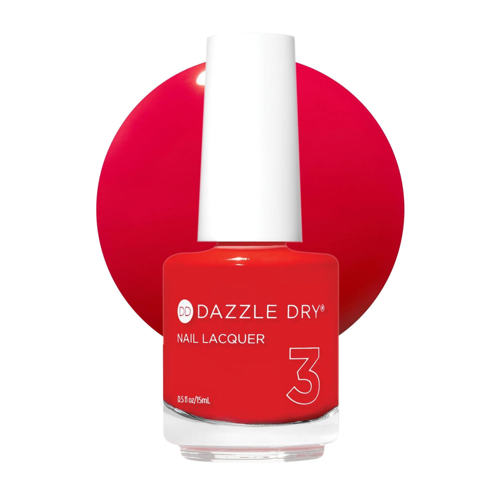 Dazzle Dry Nail Lacquer Step 3 Holly Berry True Red Cream Finish