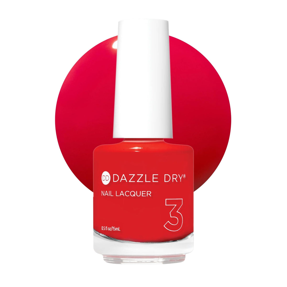 Dazzle Dry Nail Lacquer Step 3 Holly Berry True Red Cream Finish