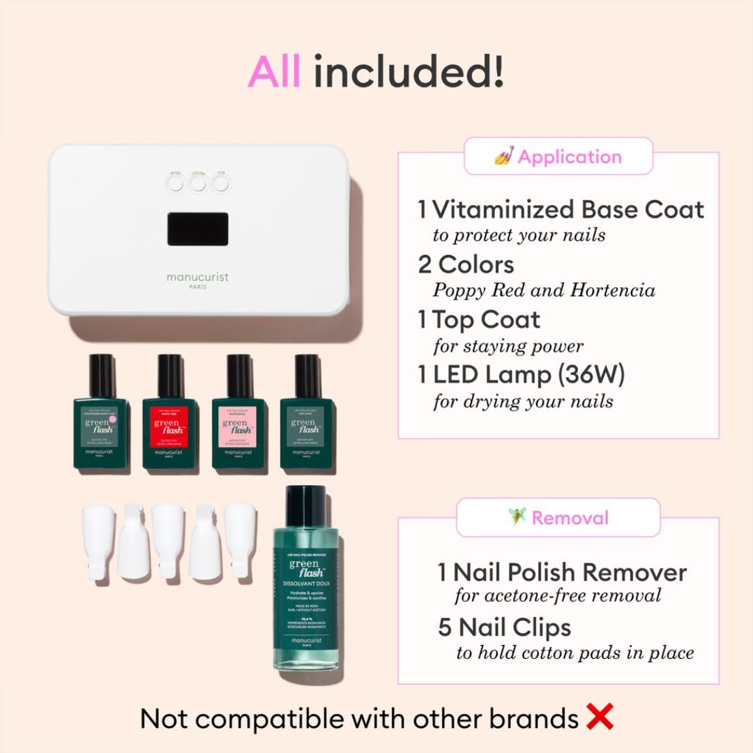 Manucurist Green Flash Gel Nail Polish Set with 36W LED Lamp
