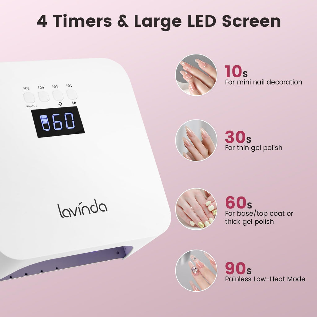 Lavinda Rechargeable UV LED Nail Lamp for Gel Polish