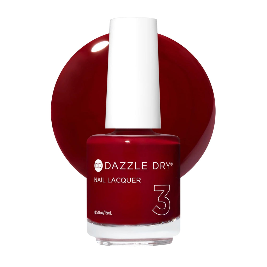 Dazzle Dry Nail Lacquer, Step 3 – C.E.O. Deep Wine Red, 0.5 fl oz