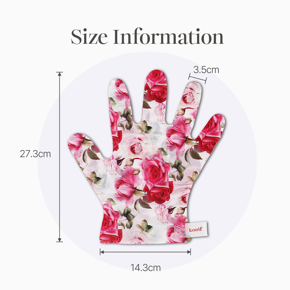 Koelf Rose Petal Satin Hand Mask, 10 Pairs, Moisturizing Hand & Nail Treatment