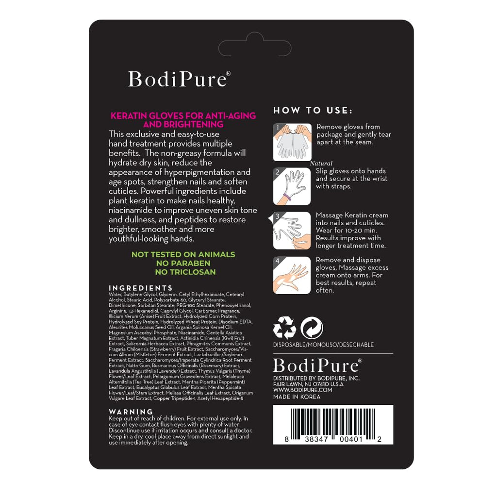 Bodipure Keratin Hand Mask - Deep Moisture and Nail Care