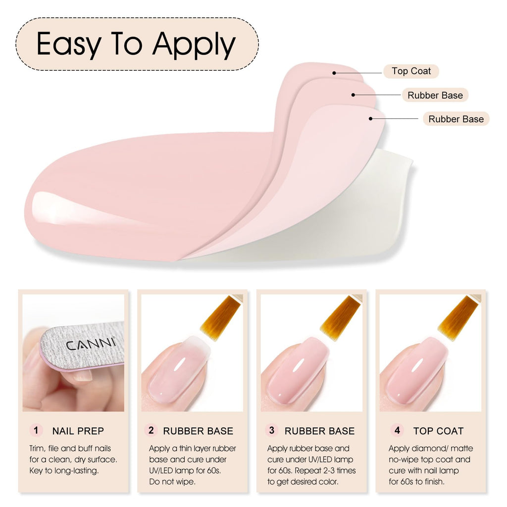CANNI Rubber Base Gel for Natural Nail Strengthening