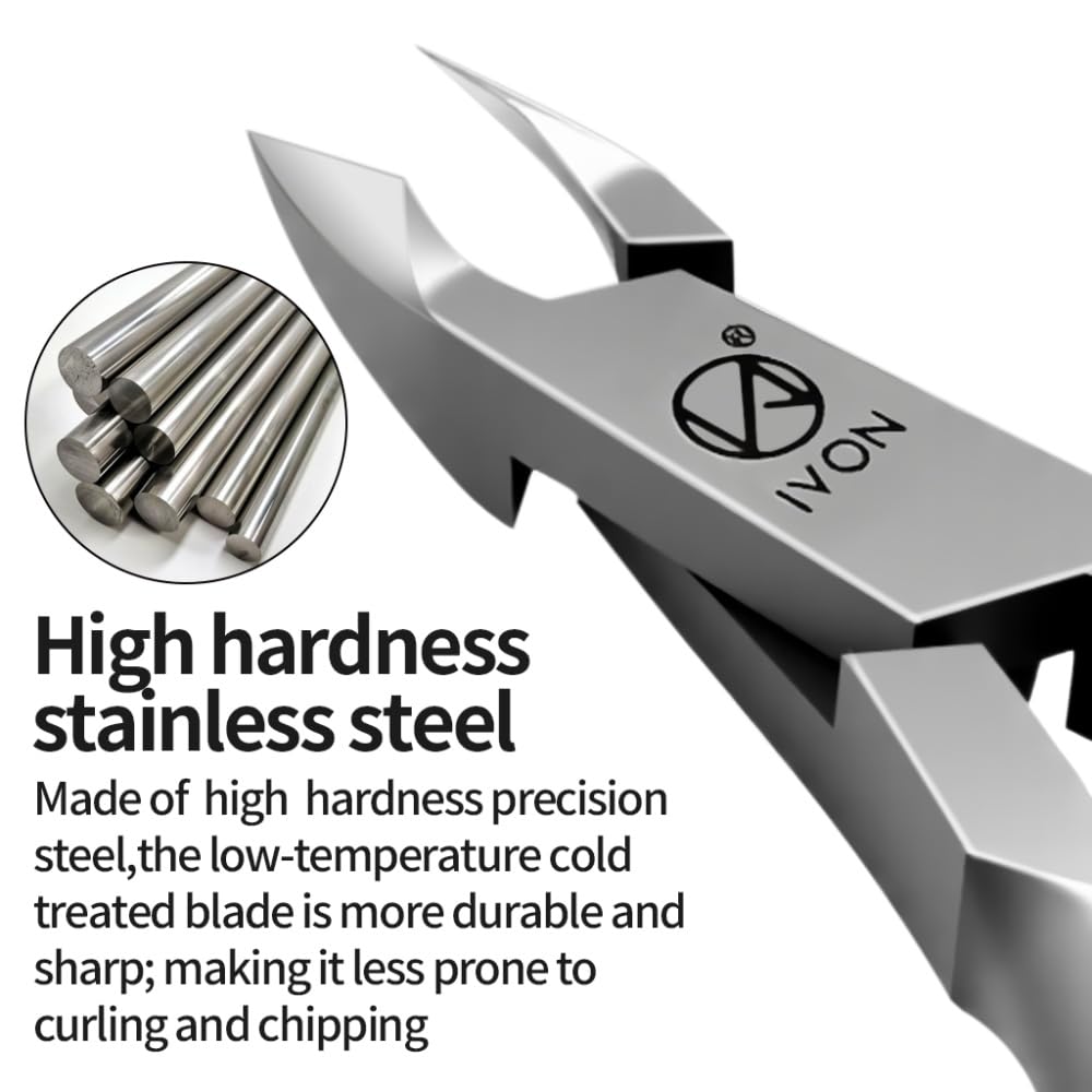 IVON Salon-Quality Stainless Steel Cuticle Trimmer, Precision Nail Care Tool