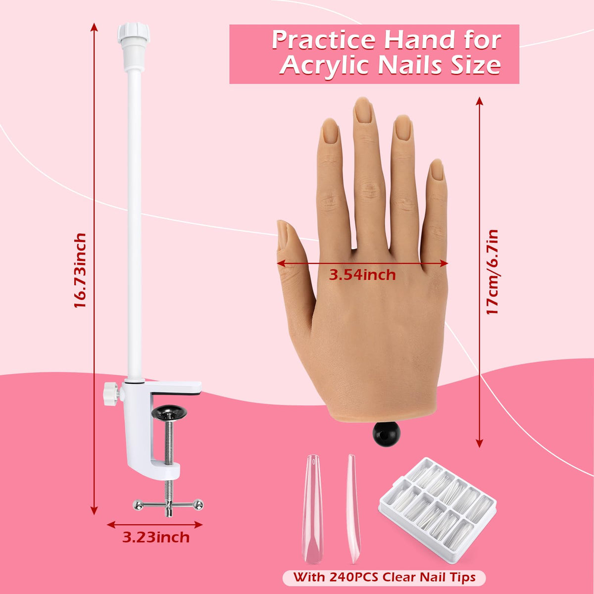 LIONVISON Silicone Nail Practice Hand