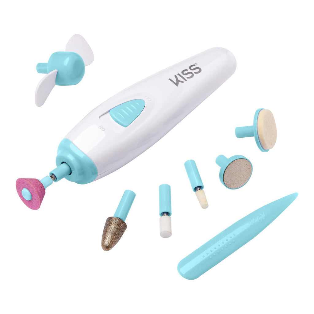 KISS Professional Electric Nail Drill, Nail File and Dryer System, White