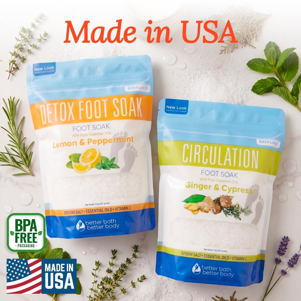 2-Pack Epsom Salt Foot Soak Bundle with Essential Oils