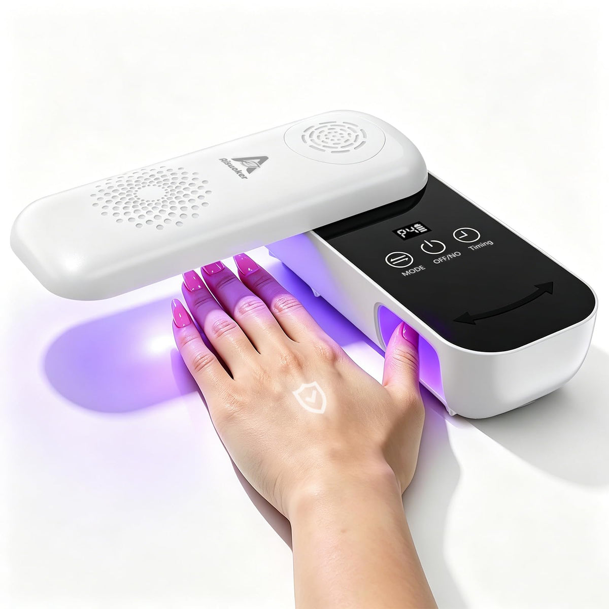 Compact Cordless UV LED Nail Lamp with 4 Modes, Timer & Rotating Panel