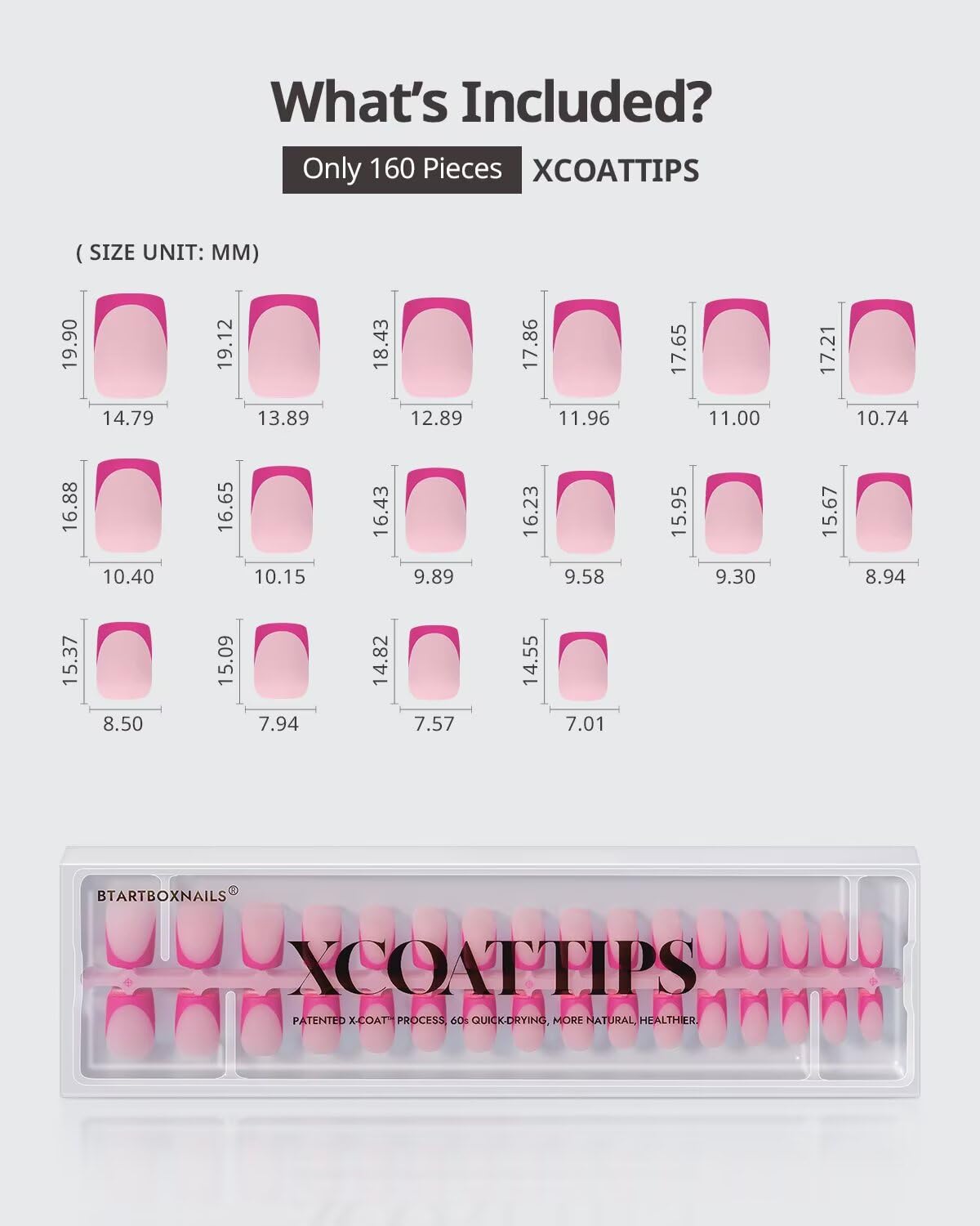 BTArtboxnails XCOATTIPS French Tip Press-On Nail Tips