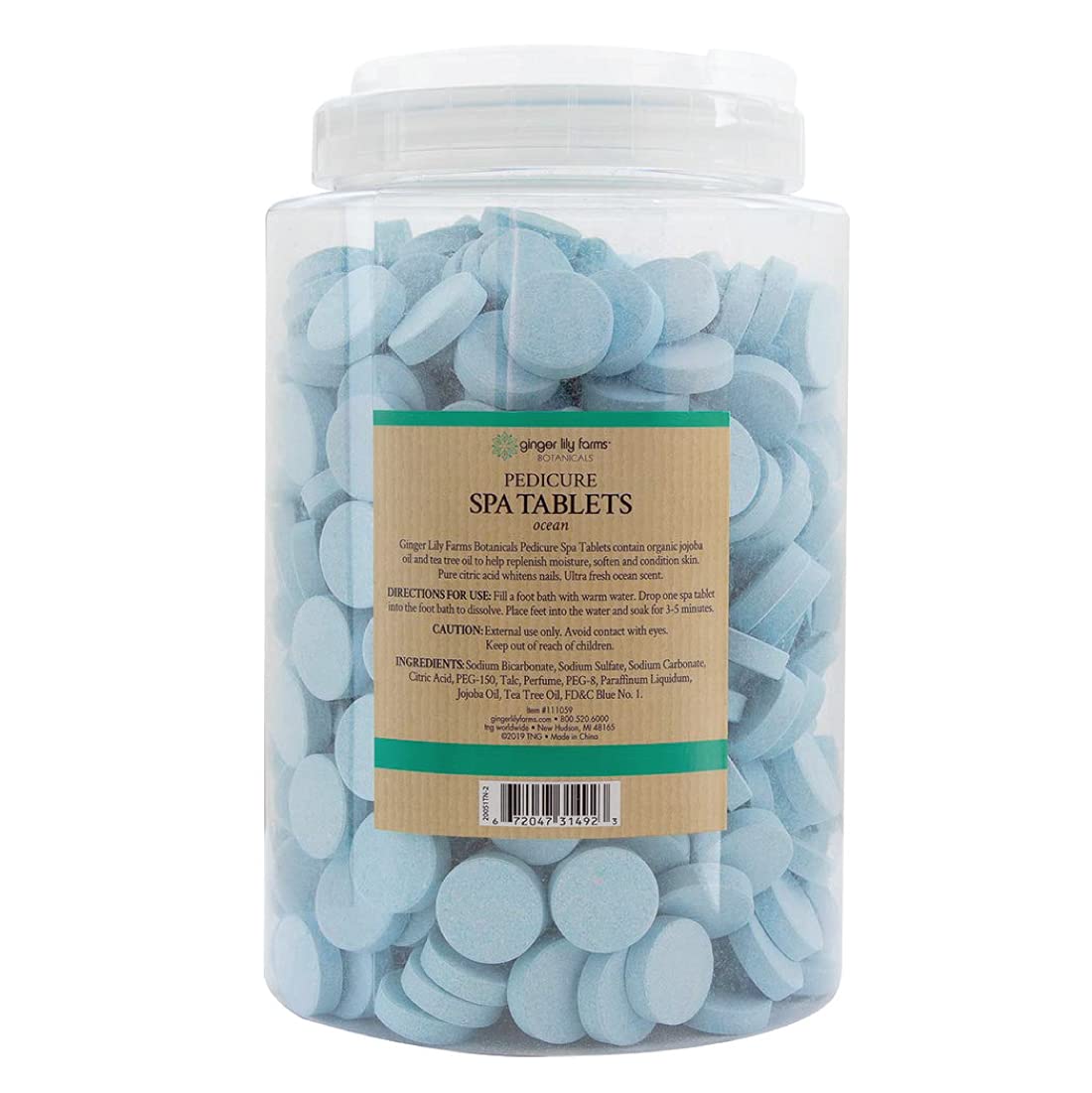 Ginger Lily Farms Botanicals Pedicure Spa Tablets, Ocean Scent