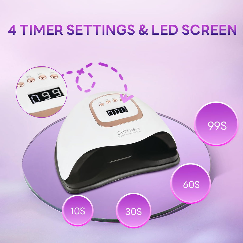 380W UV LED Nail Lamp with 81 Beads, 4 Timers & Sensor