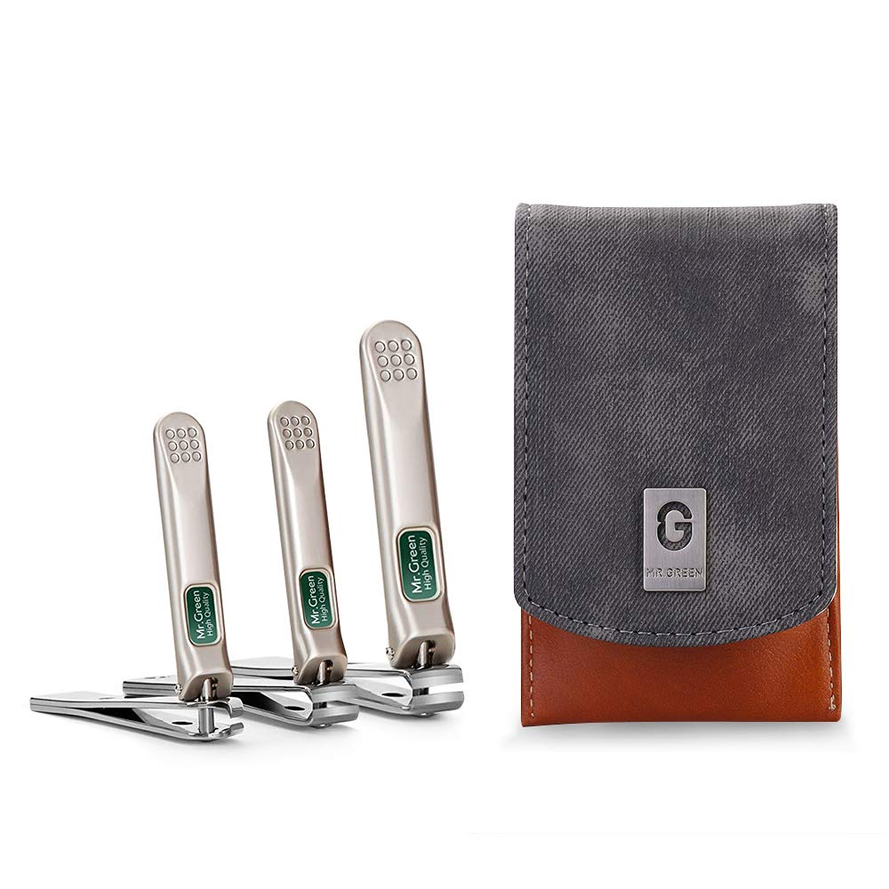 MR.GREEN Stainless Steel Nail Care Kit with Leather Case
