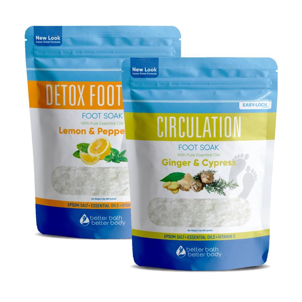 2-Pack Epsom Salt Foot Soak Bundle with Essential Oils