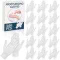 White Cotton Gloves for Dry Hands, Overnight Moisturizing & Inspection, 144 Pieces