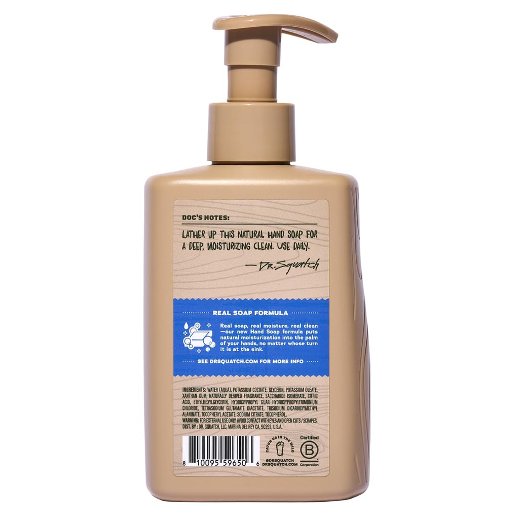 Dr. Squatch Natural Moisturizing Hand Soap, Fresh Falls, 8 fl oz, 3-Pack