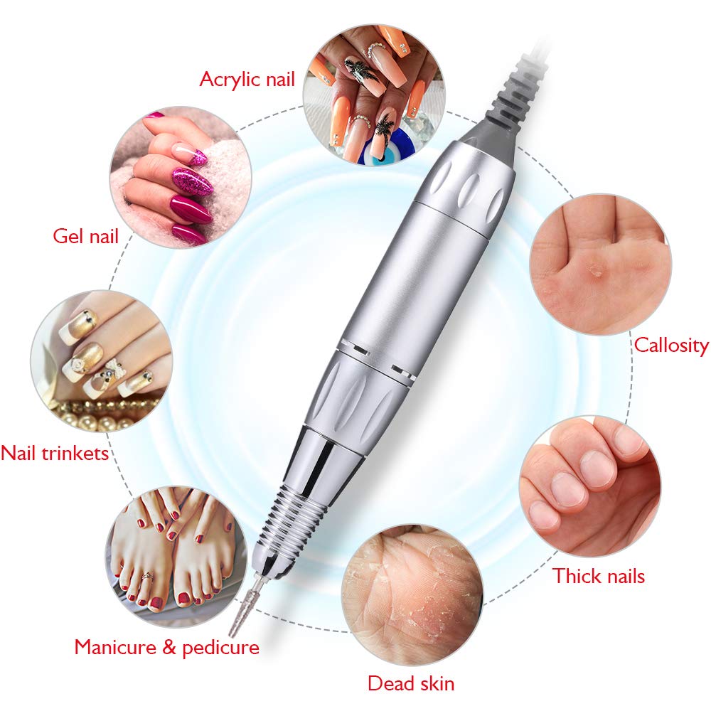 AZ GOGO TP283 Nail Drill Handpiece, 0-30,000 RPM Portable Electric Nail Tool