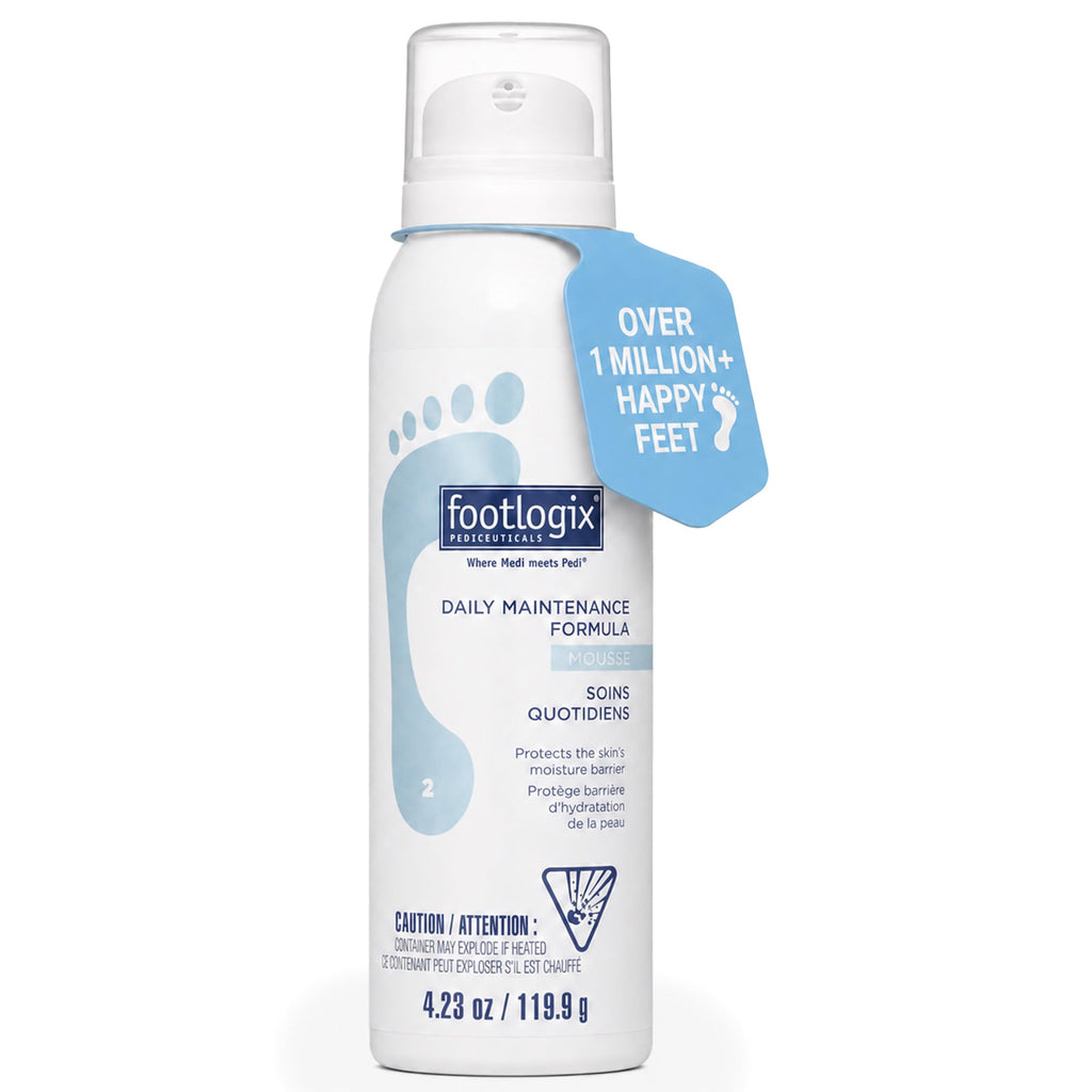 Footlogix Daily Maintenance Formula Foot Mousse with Urea, 4.23 oz