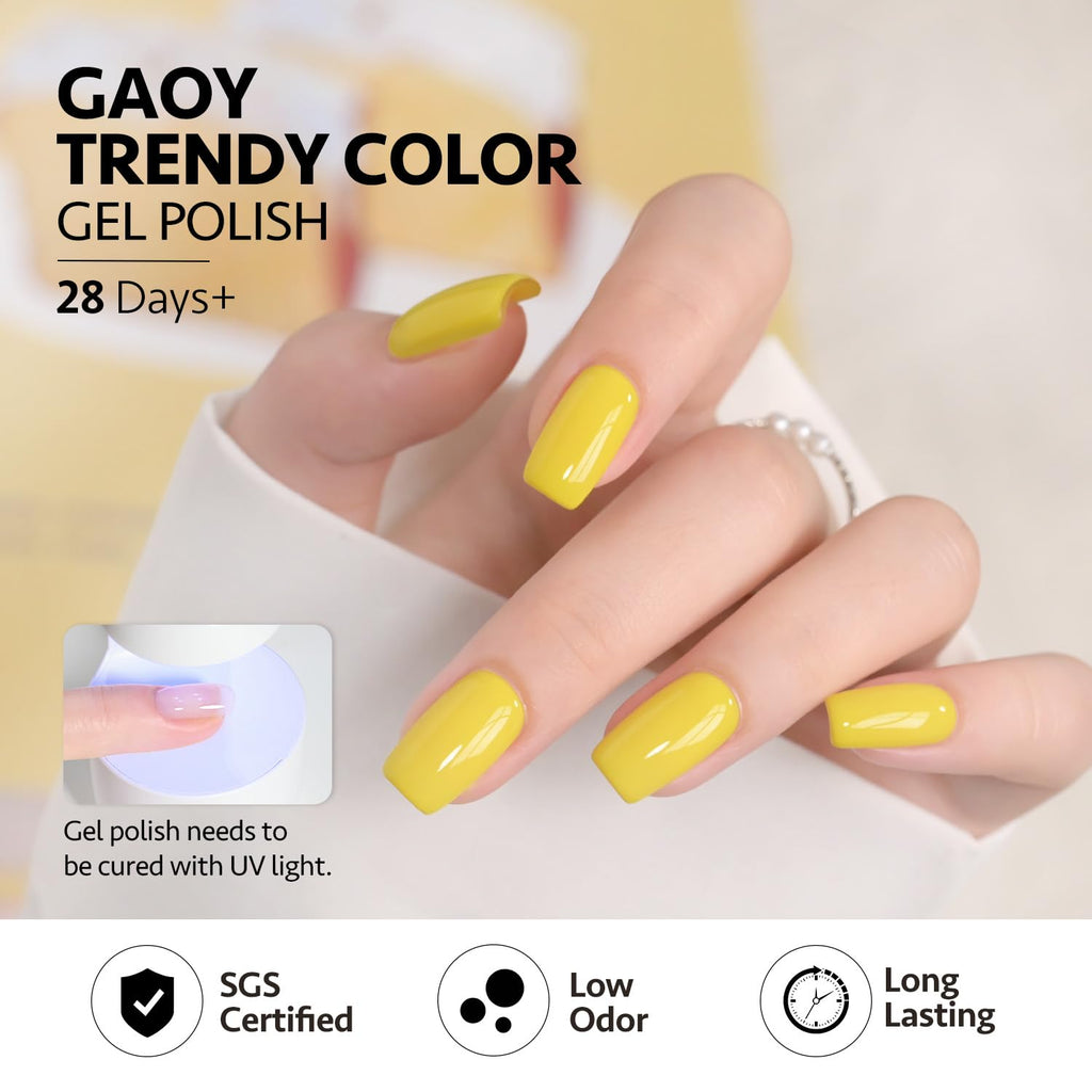 GAOY 23-Piece UV Gel Nail Polish Kit with Glossy & Matte Top Coats