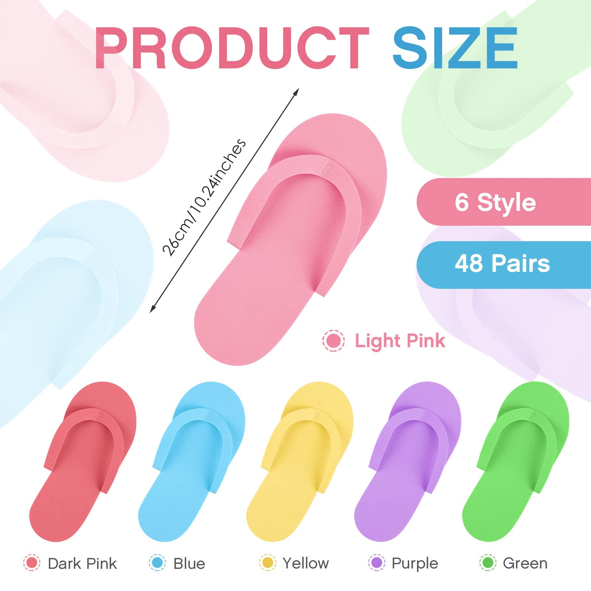 Geyoga Disposable EVA Foam Pedicure Slippers for Spa and Salon Use