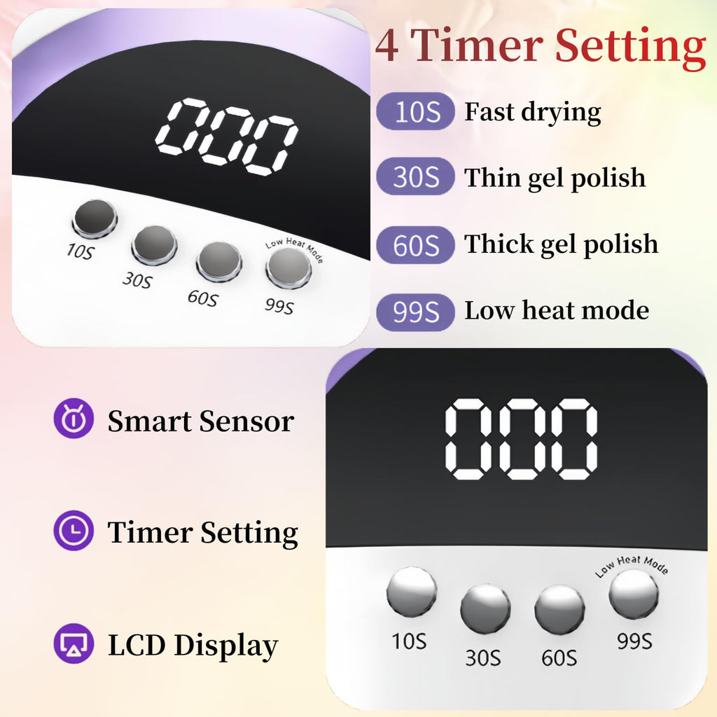 UV LED Nail Lamp with 72 Beads, 300W Gel Polish Nail Dryer