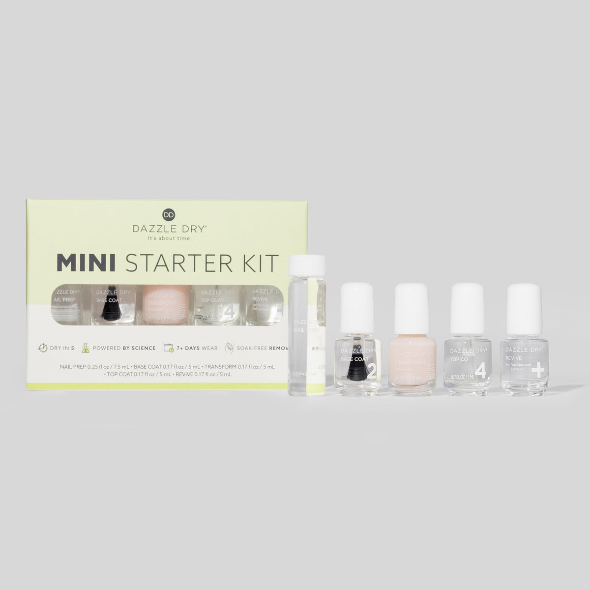 Dazzle Dry Complete Starter Mini Kit for Quick-Dry Manicures