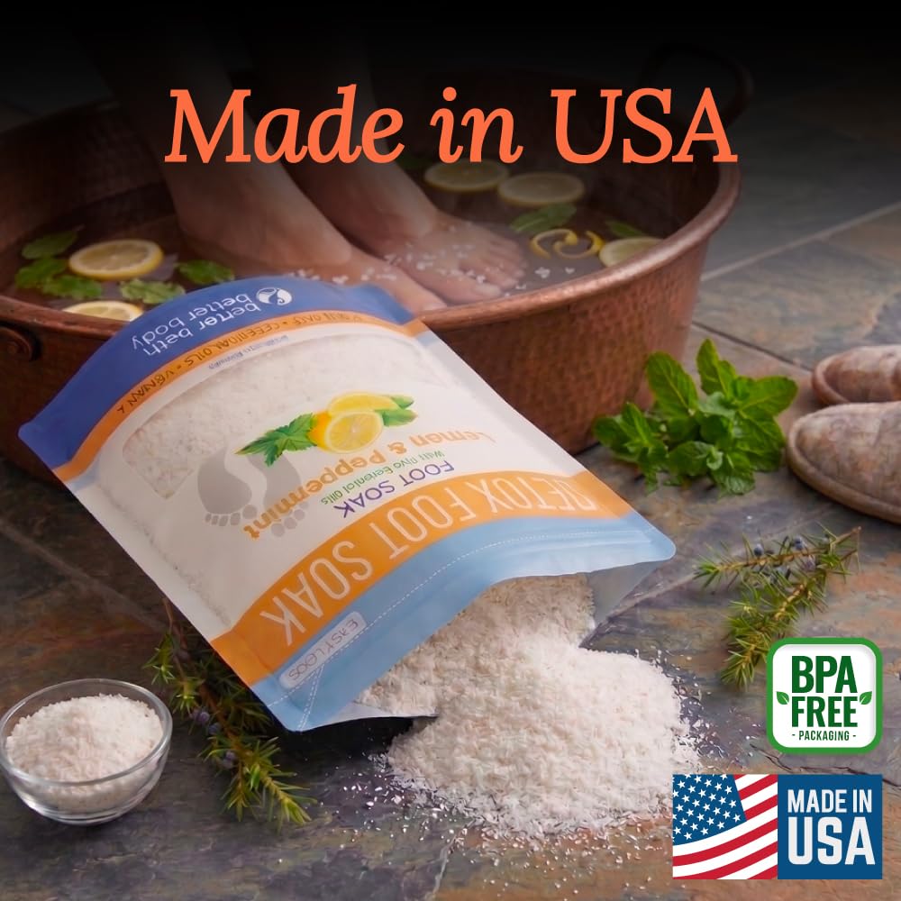 Detox Foot Soak Salts with Epsom Salt, Vitamin C and Essential Oils