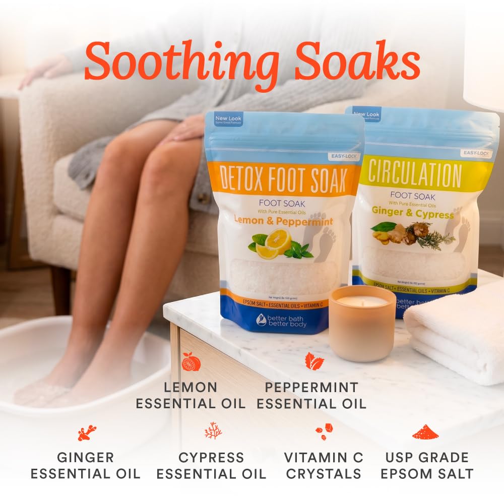 2-Pack Epsom Salt Foot Soak Bundle with Essential Oils