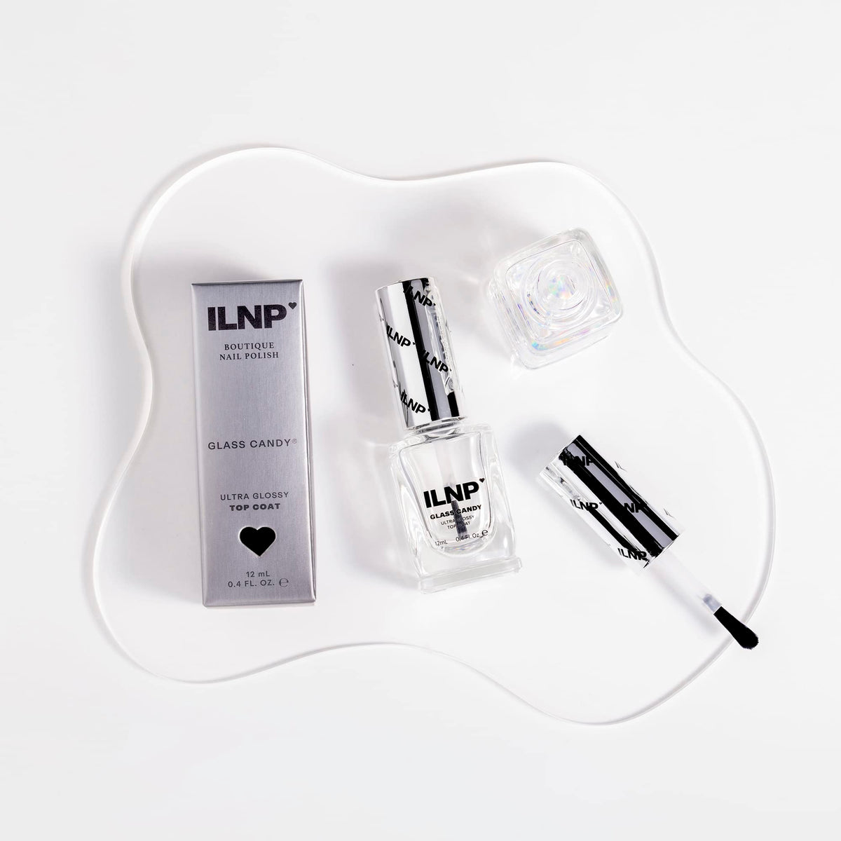 ILNP Glass Candy + Lockup Nail Polish Base and Top Coat Bundle